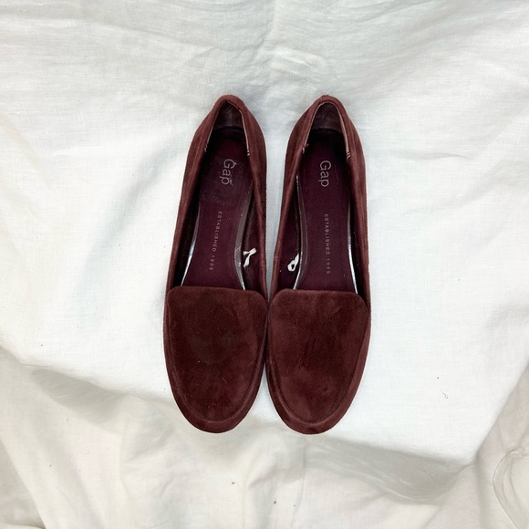 Gap Women's Burgundy/Wine Genuine Suede Leather Slip on Loafer - Picture 4 of 12